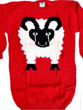 NEW 90’s Vintage Front Back Ram/Sheep Crewneck Sweater